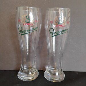 Staropramen Beer Pilsner Glass, .5 Liter, set of 2